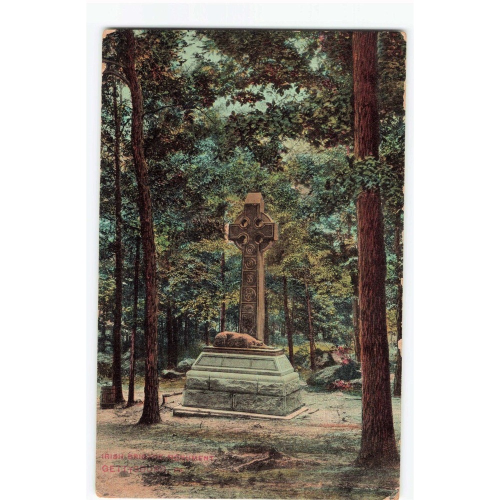 Gettysburg PA Irish Brigade Monument RPPC Style Postcard Kaufmann Sons
